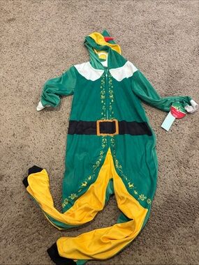 ELF Green, Yellow and Black Holiday Elf Kids Onesie Pajamas